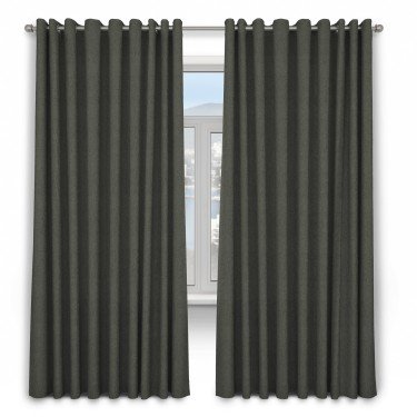 Шторы 2 шт, твид блэкаут, цвет тёмно-серый, от 45 см
