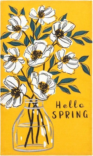 Набор полотенец кух. "Доляна" Hello spring 35х60 см -2 шт, 100% хл, вафля 160 г/м2