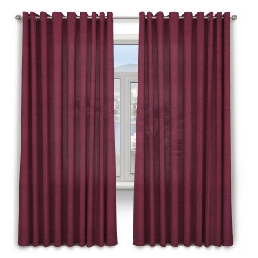 Шторы 2 шт, вельвет, цвет бордовый, от 40 см