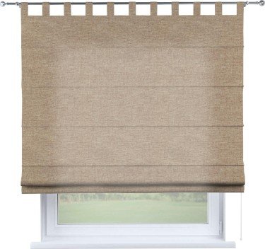 Римская штора на петлях «Кортин», ткань лён кашемир коричневый