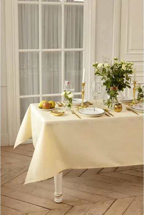 Скатерть Этель Cozy 150*110 +/-3см, цв.молочный, пл. 192 г/м2, хл с ВГМО