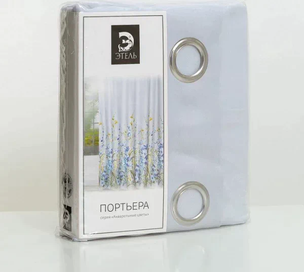 Штора портьерная Этель "Акварель" цв.фиолетовый, 145*250 см, на люверсах, пл. 210 г/м2, 100   429267