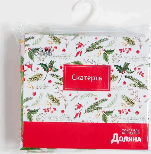 Скатерть Доляна «Праздничный узор» 145х300 см, 100% п/э
