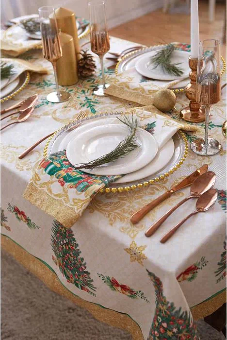 Набор столовый Этель "Golden Christmas" скатерть 150*180 +/-3см с ГМВО, салф.40х40см - 8шт,