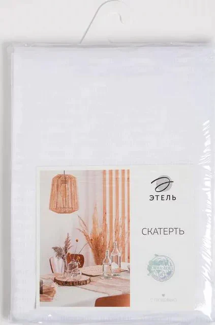 Скатерть Этель Shine 150*110 +/-3см, цв.белый, пл. 192 г/м2, хл с ВГМО