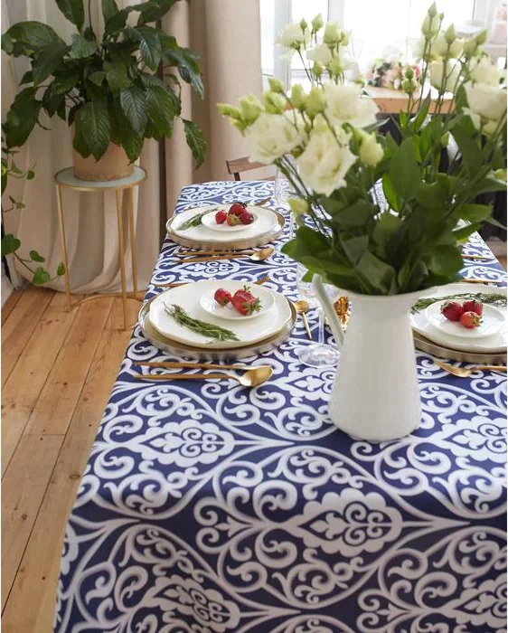 Скатерть Доляна Vintage patterns 150*300 +/- 2 см, 100% п/э