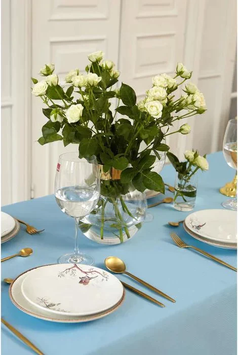 Скатерть Этель Elegance 150*300 +/-3см, цв.серо-синий, пл. 192 г/м2, хл с ВГМО
