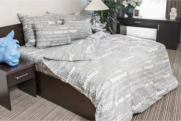 Комплект постельного белья 1,5сп Ночь Нежна Письмо 145х215см, 150х214см, 70х70см 2шт, бязь