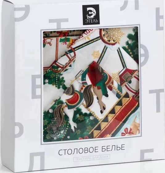 Набор столовый Этель "Новогодняя ярмарка" скатерть 150*220 +/-3см с ГМВО, салф.40х40см - 12ш