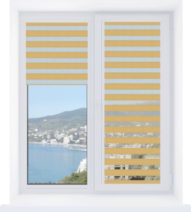 Рулонная штора День-ночь Уни 2 Basic карамель New, размеры от 20 до 120 см