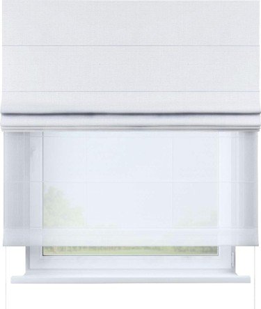 Римская штора «Кортин» день-ночь, ткань лён белый