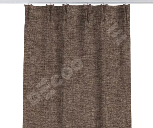 Комплект штор рогожка димаут коричневый, на тесьме «Кустик»