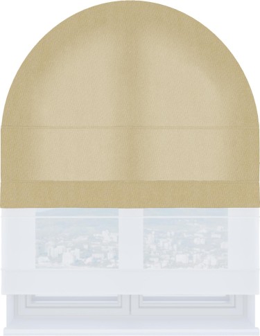 Римская штора «Кортин», канвас бежевый, день-ночь для арочного проёма