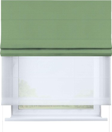 Римская штора «Кортин» день-ночь, ткань блэкаут однотонный, оливковый