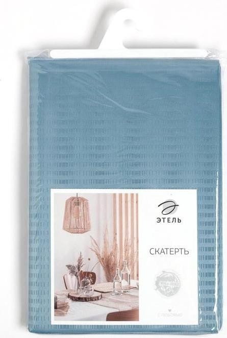 Скатерть Этель Shine 150*250 +/-3см, цв.серо-синий, пл. 192 г/м2, хл с ВГМО