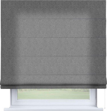 Римская штора «Кортин» для проема, ткань софт однотонный серый