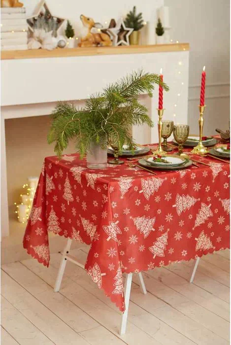 Скатерть Доляна «Новый год: Ёлочки» 110*145 +/- 2 см, 100% п/э