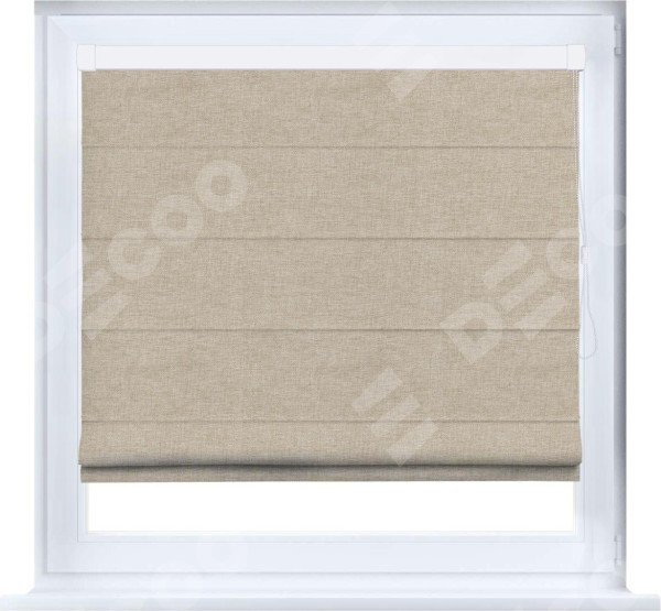 Римская штора «Кортин» кассетная, ткань лён кашемир бежевый