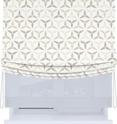 Римская штора «Кортин», день-ночь с мягкими складками, «Бежевая графика»