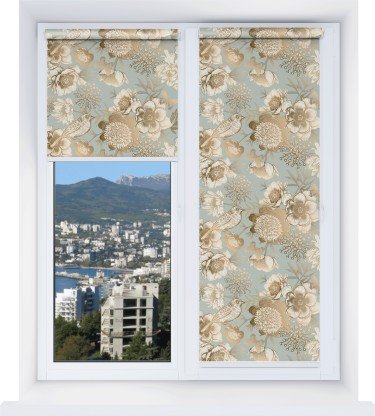 Рулонная штора Мини с принтом Садовые цветы