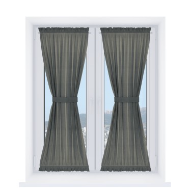 Штора песочные часы «Кортин», ткань вельвет тёмно-серый