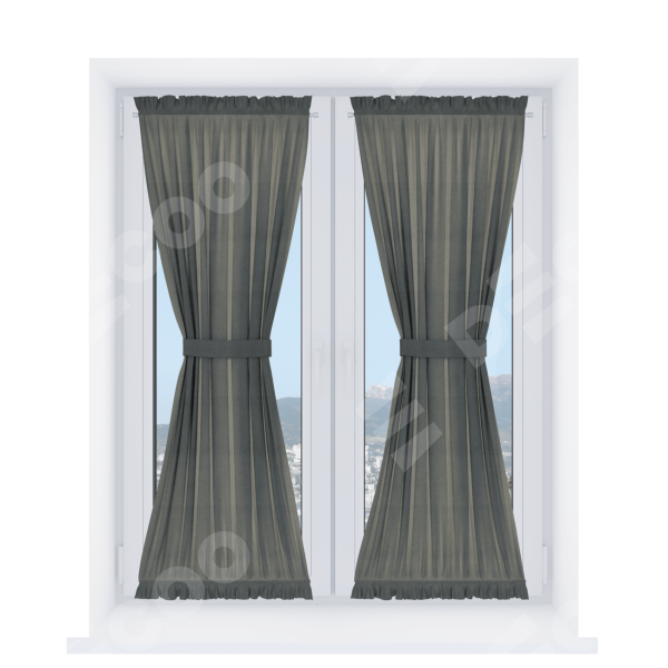 Штора песочные часы «Кортин», ткань вельвет тёмно-серый