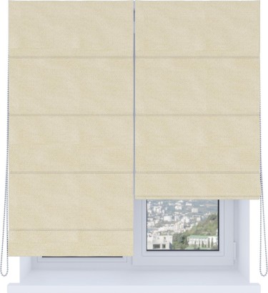 Римская штора «Кортин», система «Комфорт», лён димаут бежевый