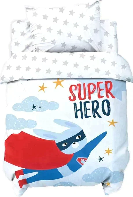 Постельное бельё детское Крошка Я "Super hero", 112х147 см, 60х120+20 см, 40х60 см, 100% хлопок