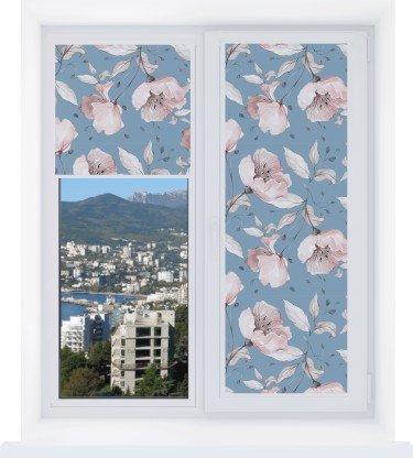 Рулонная штора Уни 2 с принтом Розовая лагуна