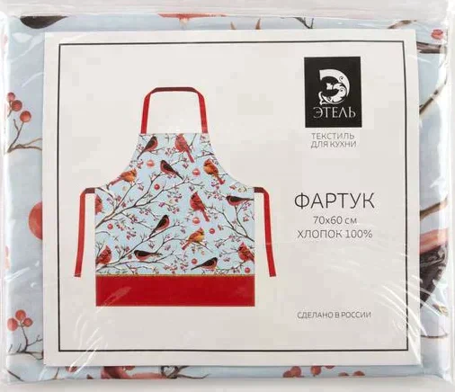 Фартук "Этель" Winter birds 60х70см, 100% хл, саржа 190 гр/м2