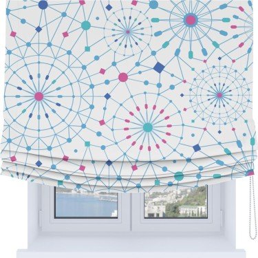 Римская штора Soft с мягкими складками, «Круги и линии»