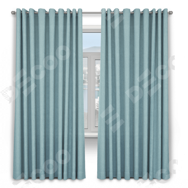 Шторы на люверсах ткань твид блэкаут, небесно-голубой