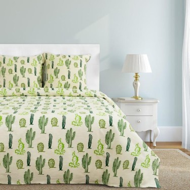 Постельное бельё «Этель» 2 сп. Кактусы 175×215 см, 200×220 см, 70×70 см - 2 шт., 100% хл, бязь 125 г/м²