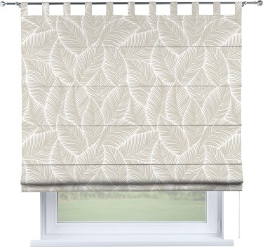 Римская штора на петлях «Бежевые листья»