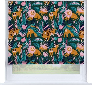 Римская штора «Кортин» на створку «Дикие животные»