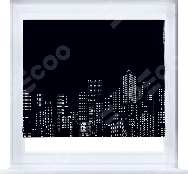 Римская штора «Кортин» кассетная «Ночной город»