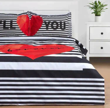 Комплект: пододеяльник и 2 наволочки Love Forever 175*215 см, 50*70+3 см - 2 шт, 100% хлопок
