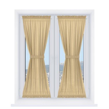 Штора песочные часы «Кортин», ткань лён тёмно-бежевый