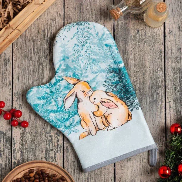 Варежка-прихватка "Let it snow" 20х28 см, саржа, 100% х/л, ватин 250 г/м2