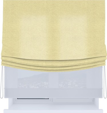 Римская штора «Кортин», день-ночь с мягкими складками, софт однотонный молочный