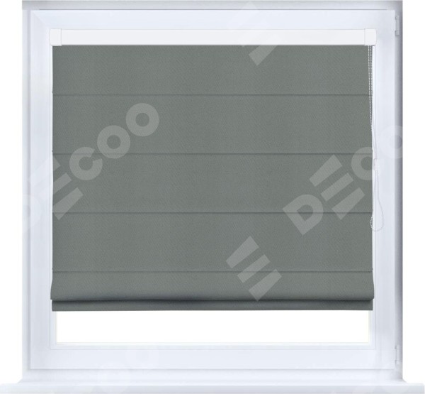 Римская штора «Кортин» кассетная, ткань блэкаут однотонный, тёмно-серый