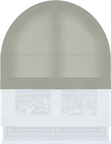 Римская штора «Кортин» день-ночь для арочного проёма, ткань вельвет светло-серый