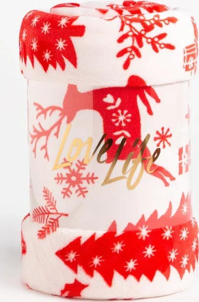 Плед LoveLife «Новогодний лес» 150х200 см,100% п/э, велсофт 280 гр/м2