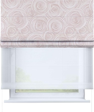 Римская штора «Кортин» день-ночь «Бежевые круги»