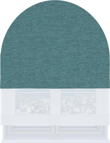 Римская штора «Кортин» день-ночь для арочного проёма, стиф димаут бирюзовый