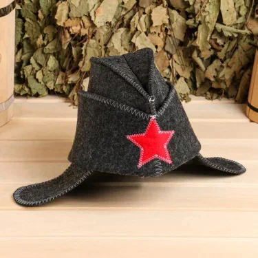 Шапка банная пилотка "За Родину. За баньку"