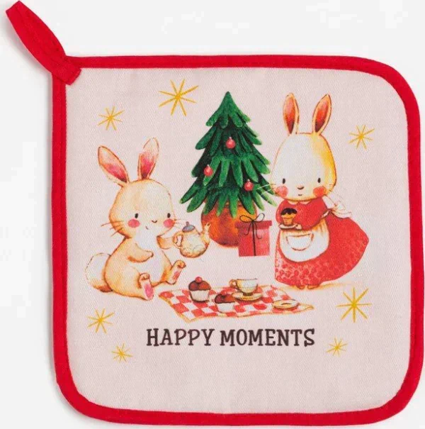 Прихватка «Happy moments» 19х19 см, саржа, 100% х/л, ватин 250 г/м2