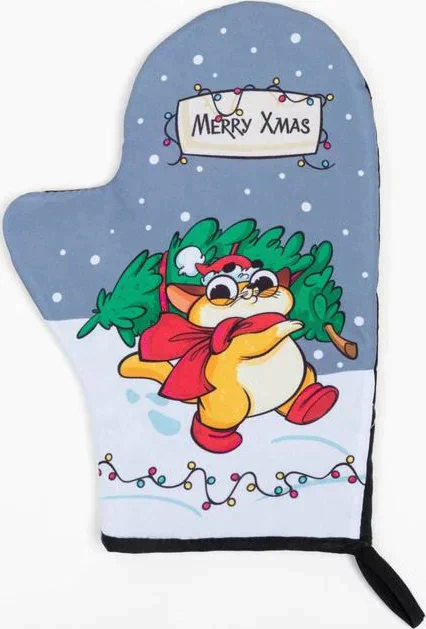 Варежка-прихватка "Merry Xmas" 20х28см,35% х/л,65% п/э,ватин 250г/м2