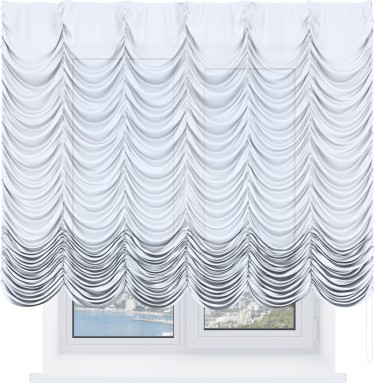 Французская штора «Кортин», лён белоснежный