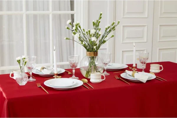 Скатерть "Этель" Elegance 150*220 +/-3см, цв.бордовый, пл. 192 г/м2, хл с ВГМО